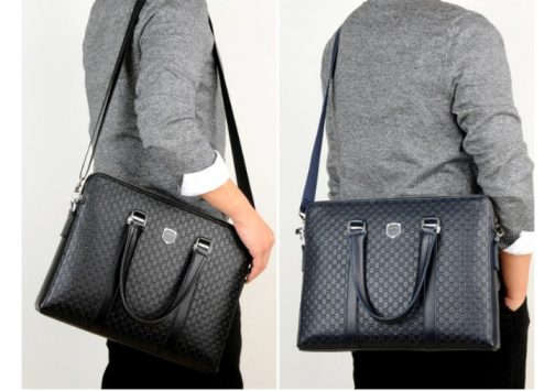 New Double Layers Men's Leather Business Briefcase - Image 7