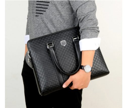 New Double Layers Men's Leather Business Briefcase - Image 8